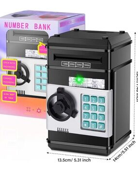 Electronic Number Bank Safe Key & Card Holder - Black